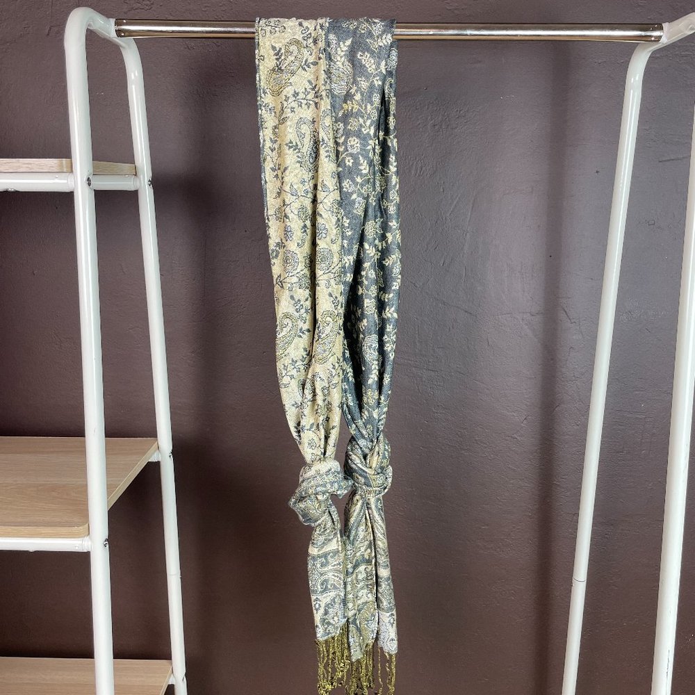 Handmade Cambodian woven silk scarf